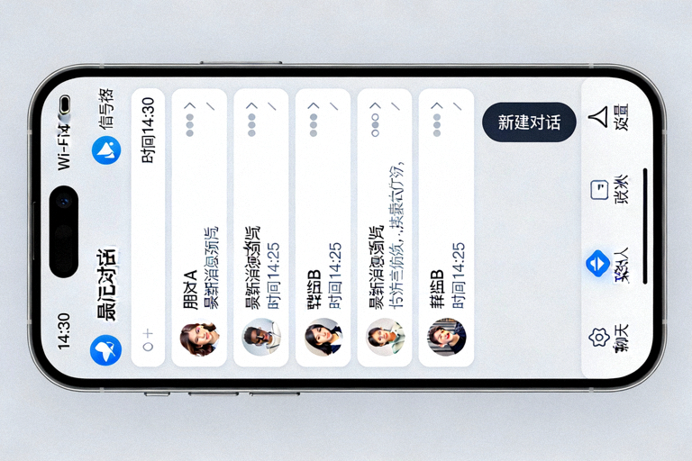 Telegram iOS版在iPhone上运行的界面截图，展示iOS系统风格的应用界面