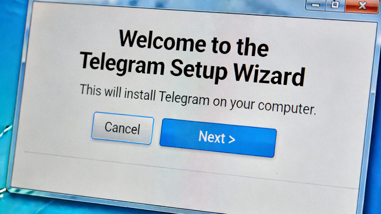Windows系统上运行Telegram安装程序的界面截图，显示安装向导欢迎页面