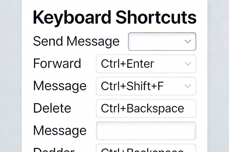 Telegram电脑版快捷键设置面板截图，展示可配置的操作列表和按键绑定输入框