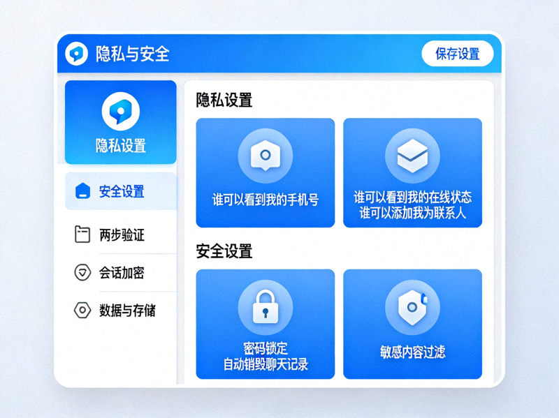 Telegram电脑版全新隐私与安全设置页面的完整概览图