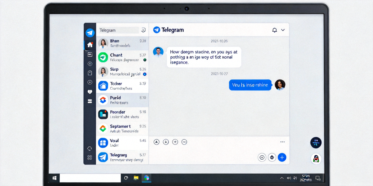 Telegram电脑版在桌面环境中的运行界面展示，界面简洁现代