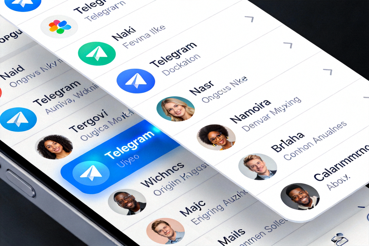 Telegram多账户切换功能特写，展示快速切换下拉菜单