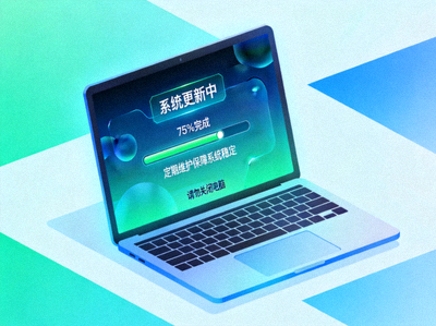 电脑正在进行系统更新，展示维护的重要性