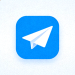 Telegram Desktop 页脚Logo，蓝色背景上的白色纸飞机
